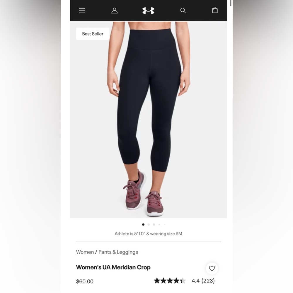 Under Armour Black Capri Leggings